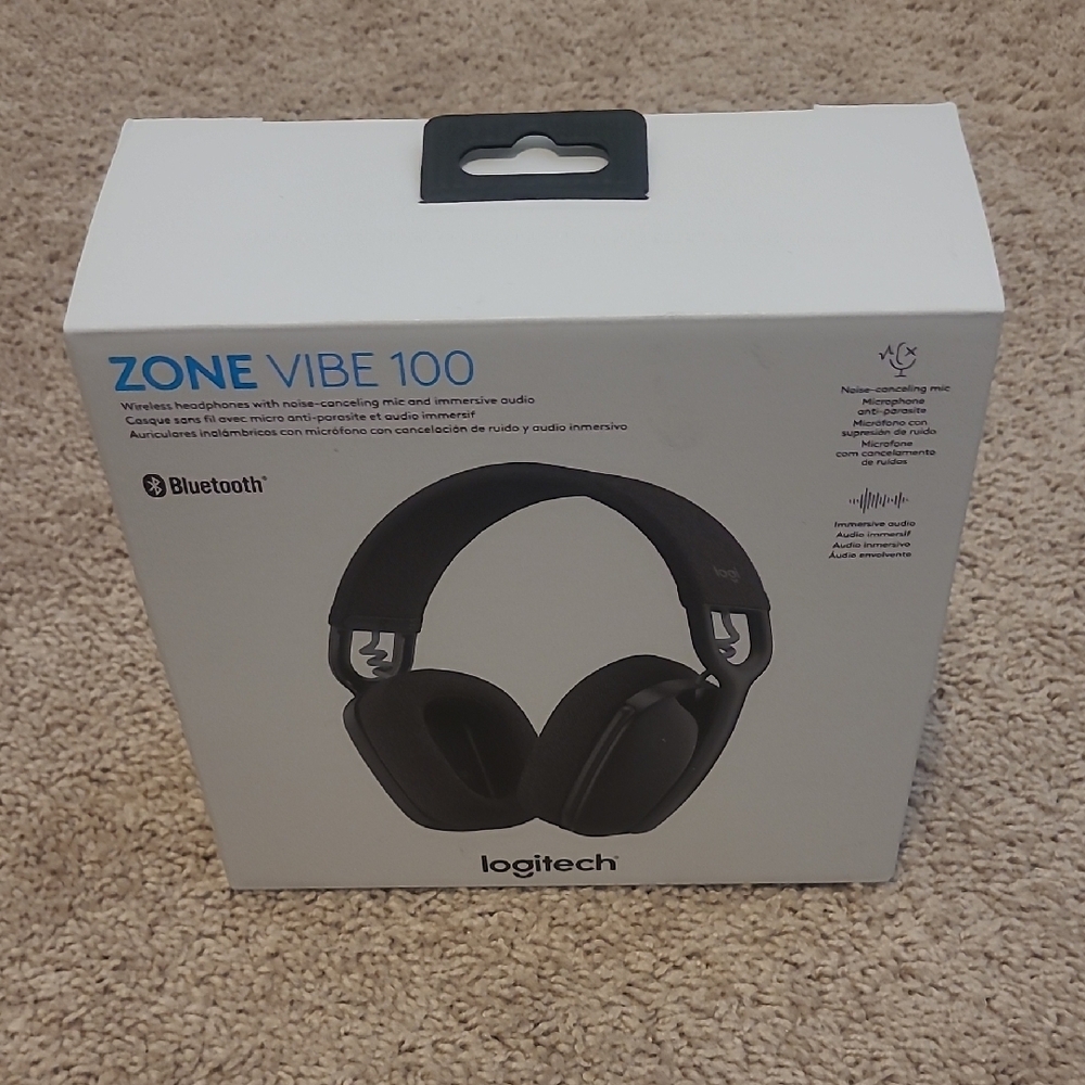 Logitech Zone Vibe 100 Bluetooth Headphones - Black